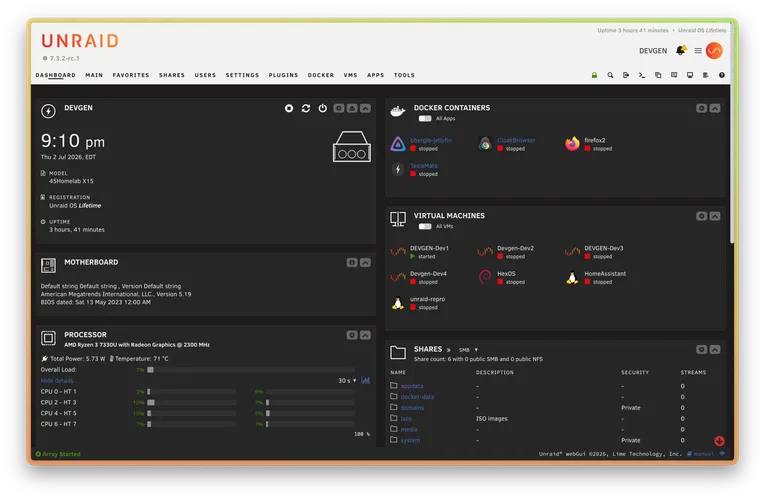 Unraid API & WebGUI