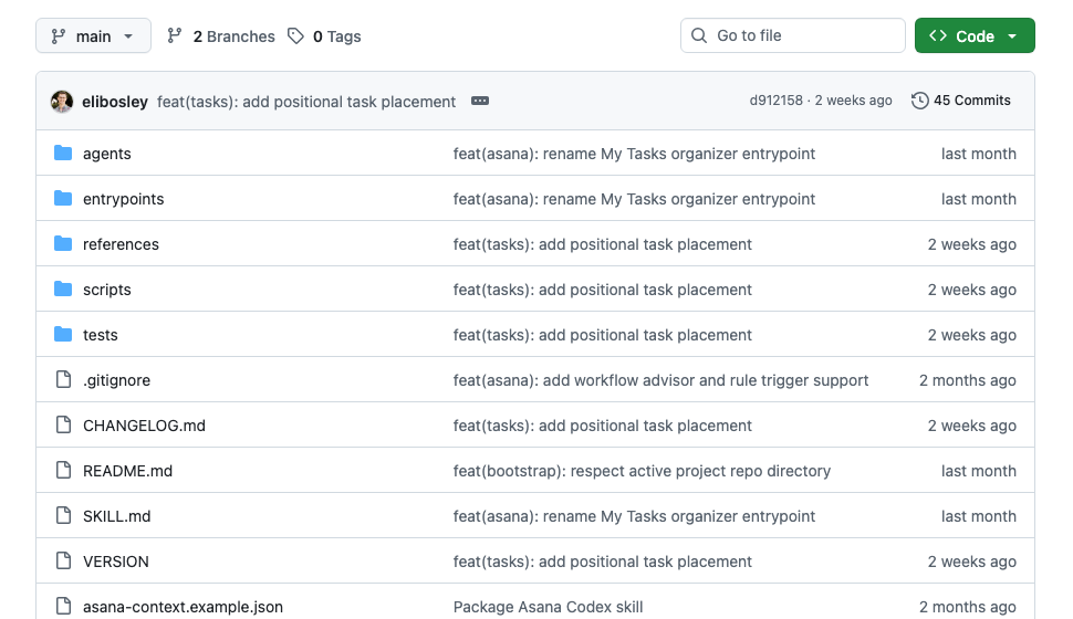 Public Asana Agent Skill repository